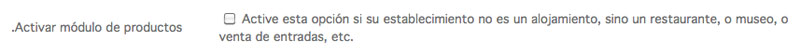 activar módulo de productos